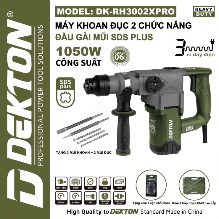Máy đục 14mm Dekton DK-RH3002 hammer