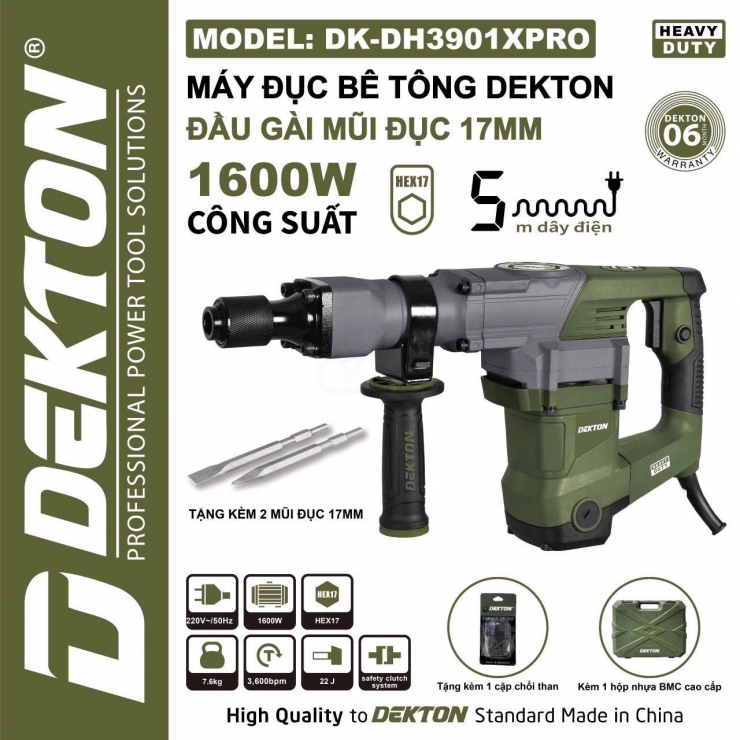 Máy đục 17mm Dekton DK-DH3901 dòng Hammer