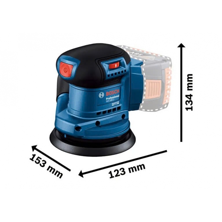 Chà nhám rung tròn Bosch GEX 185-LI Professional ( chưa Pin & Sạc )