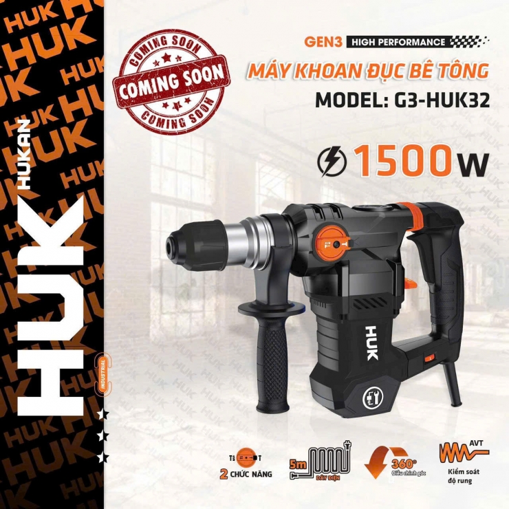 Máy khoan đục 14mm Hukan G3-HUK32 hammer