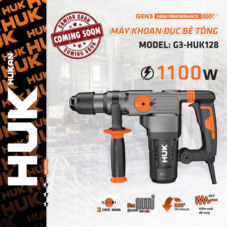 Máy đục bê tông 14mm Hukan G3-HUK128 hammer