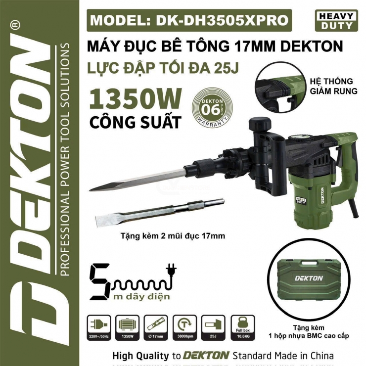 Máy đục 17mm Dekton DK-DH3505XPRO hammer