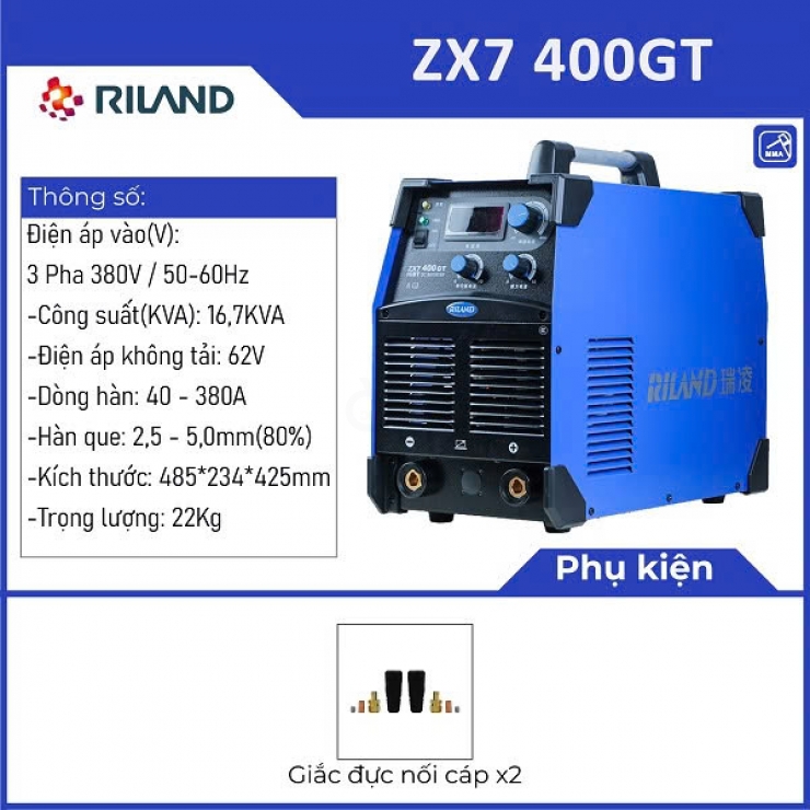 Máy hàn công nghiệp 400A Riland ZX7 400GT ( 3Pha - 380V )
