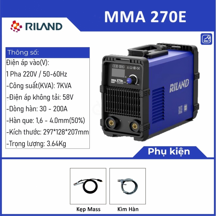 Máy hàn que Riland MMA 270E Inverter