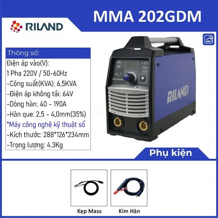 Máy hàn điện tử Riland MMA 202GDM Inverter