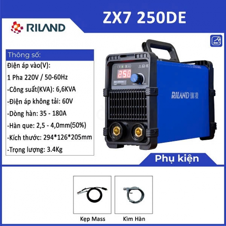Máy hàn điện tử Riland ZX7 250DE Inverter