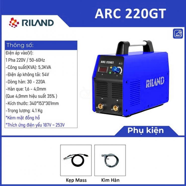 Máy hàn điện tử Riland ARC 220GT Inverter