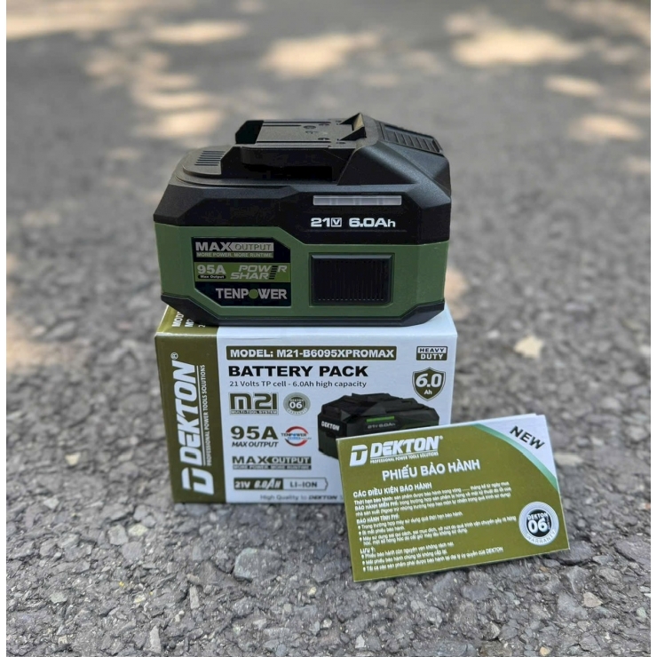 Pin 6A 21V Dekton M21-B6095XPROMAX dòng xả 95A