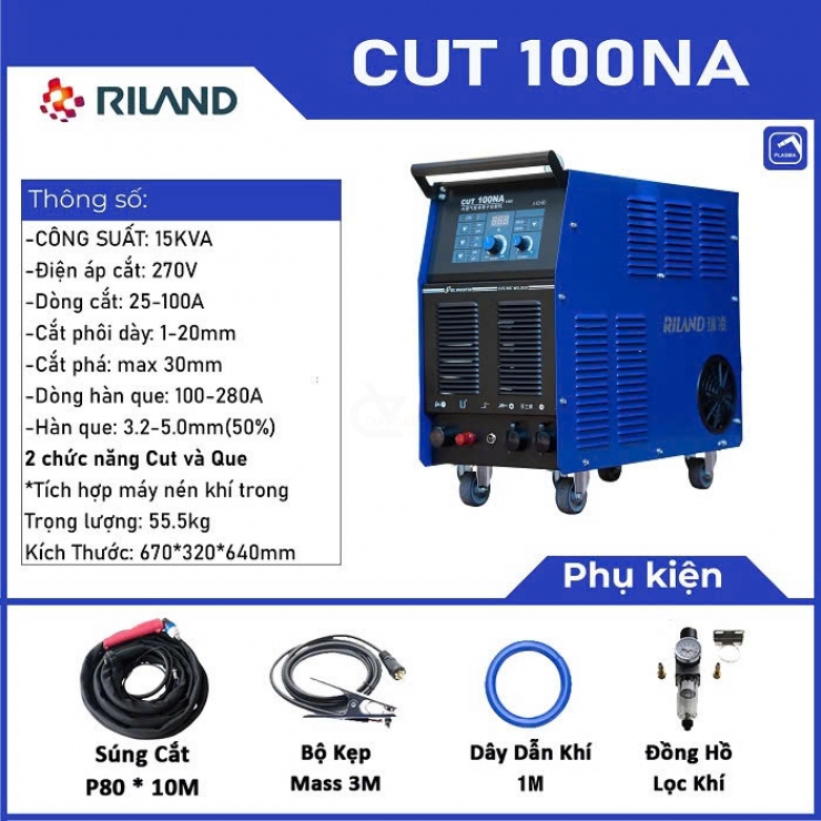 Máy cắt Plasma 35mm Riland CUT 100I kết nối CNC