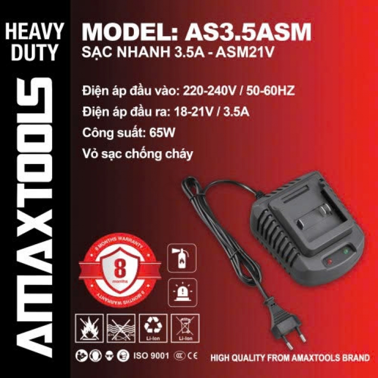 Đế sạc nhanh 3.5A Amaxtools AS3.5SM ( chân M21 thông dụng )