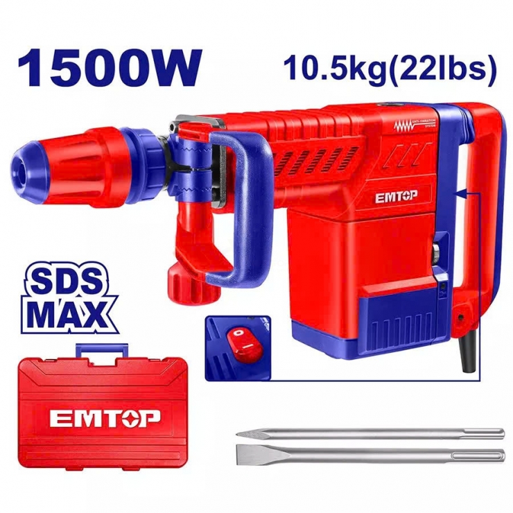 Máy đục 17mm Emtop EDBRM1501 ( dùng mũi SDS-MAX )