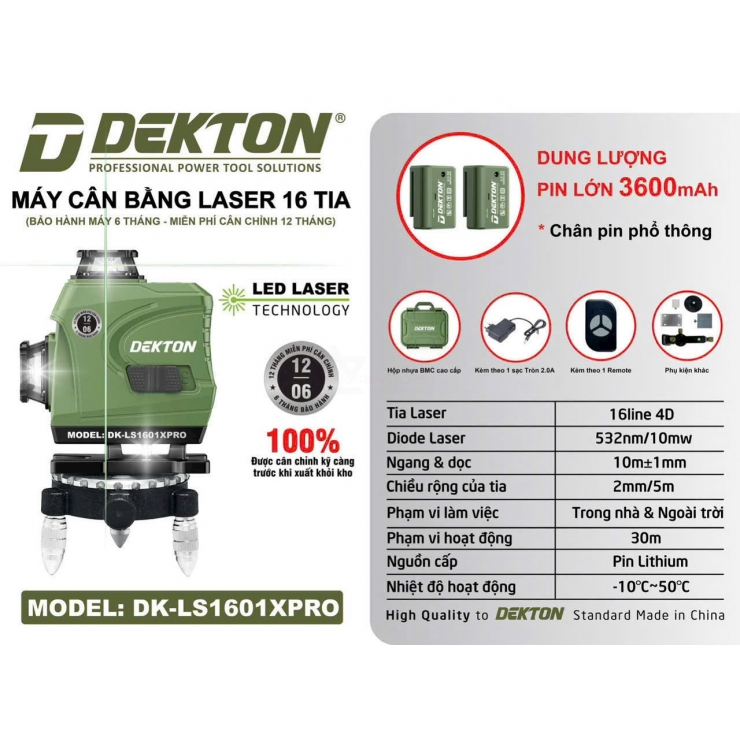 Máy cân mực 16 tia xanh Dekton DK-LS1601XPRO