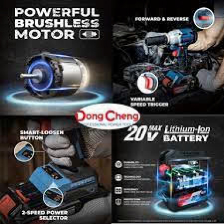Máy siết bulong 500Nm Pin 20V Dongcheng DCPB 358 ( chưa Pin & Sạc )