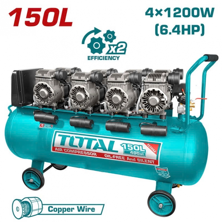 Máy nén khí công nghiệp không dầu 150 lít Total TCS4481508T