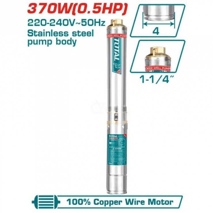 Máy bơm hút sâu 48m Total TWP53701 ( 370W - 1/2Hp )