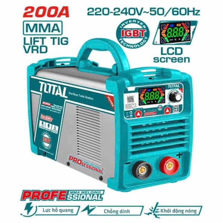 Máy hàn que inverter 200A Total TW2200381 IGBT