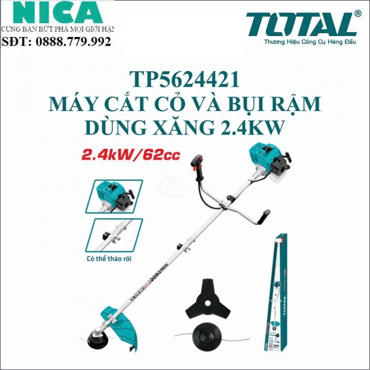 Máy cắt dùng xăng 62cc Total TP5624421 ( 2 thì - 2.4Kw )