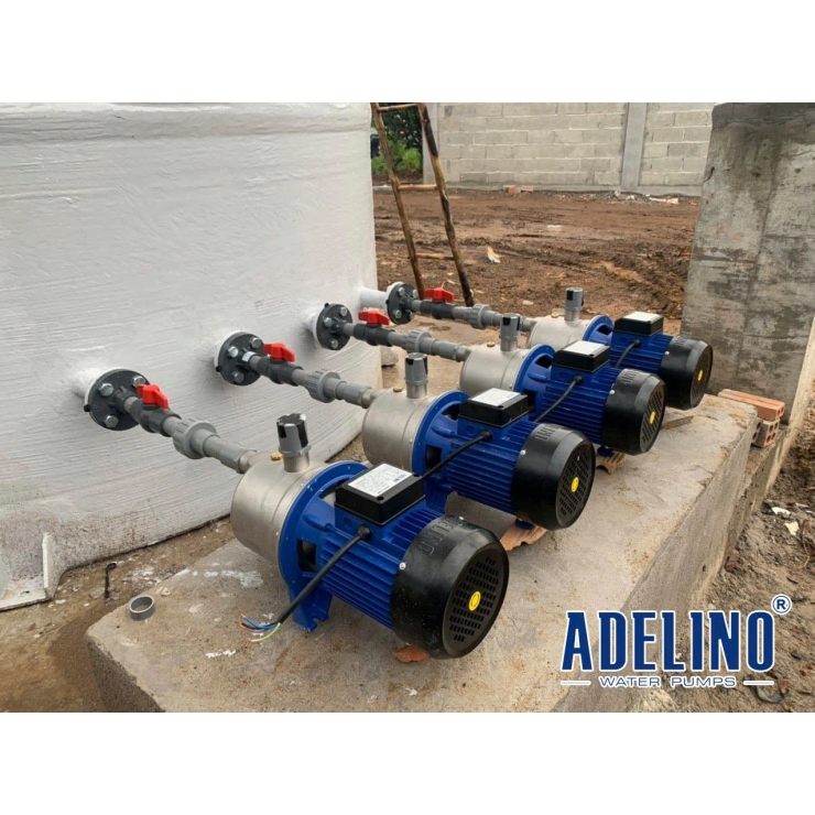 Máy bơm nước đẩy cao Adelino AJS37F & AJS55 ( 1 pha 1/2Hp-3/4Hp )