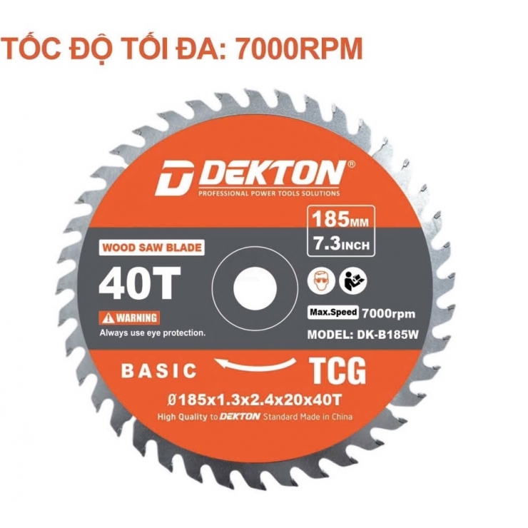 Lưỡi cưa gỗ 185mm Dekton DK-B185W ( 185*20*1.3*40T )