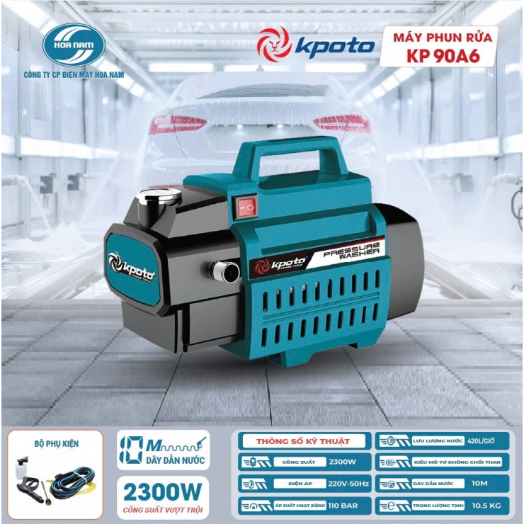 Máy xịt rửa áp lực cao 2300W Kpoto KP90A6