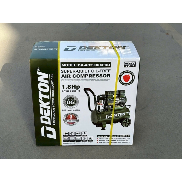 Máy nén khí 30 lít không dầu Dekton DK-AC3930XPRO