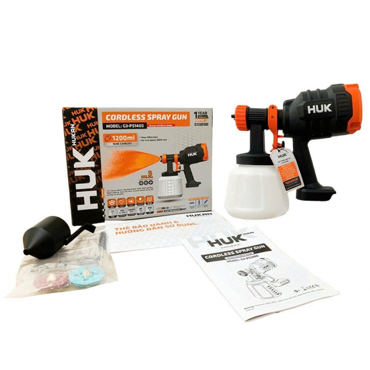 Máy phun sơn Pin 21V Hukan G3-PS1400 ( chưa Pin & Sạc )