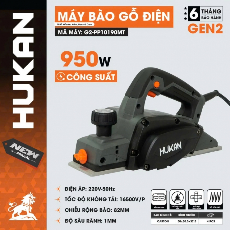 Máy bào gỗ điện 950W Hukan G2-PP10190MT