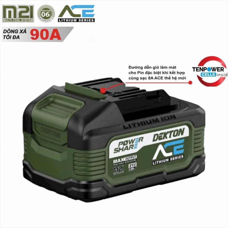Pin 4A Dekton M21-B4090XPROMAX ( 10cell dòng xả cao 90A )