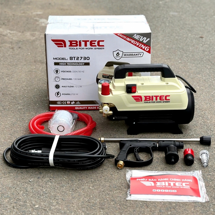 Máy rửa xe 2700W Btec BT2730 chỉnh áp