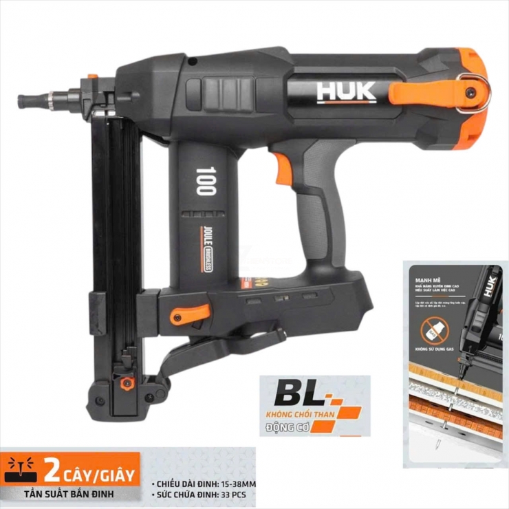 Máy bắn đinh dùng Pin Hukan G3-B38PROMAX Brushless ( chưa Pin & Sạc )