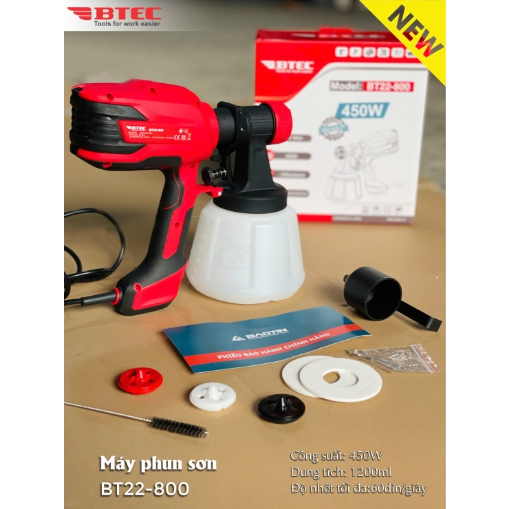 Phun sơn cầm tay điện 450W Btec BT22-800