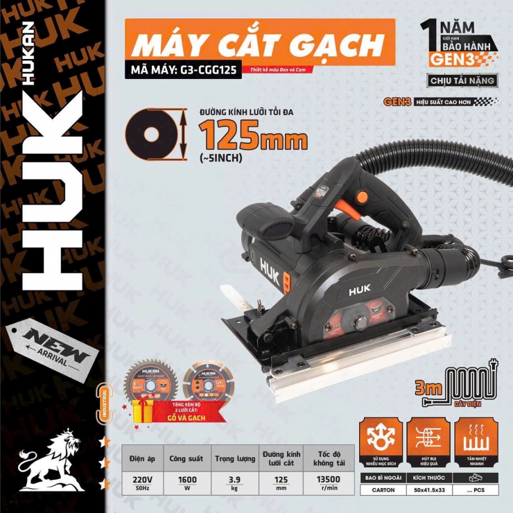 Máy cắt đa năng 125mm Hukan G3-CGG125 ( có hút bụi )